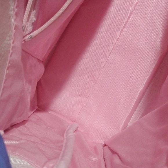 Samantha Thavasa Pink Quilted Tote Bag Handbag - Tan Wooden Handle - Like New - Picture 12 of 17